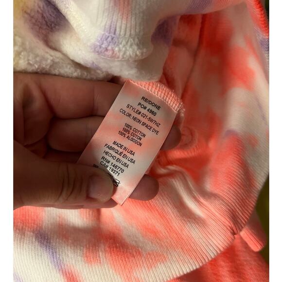 RE/DONE Hanes 70s Neon Space Dye Tie Dye Half Zip Size Small - Picture 5 of 5